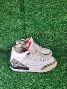 Nike Air Jordan Retro 3 White Cement GS Youth 6Y Or 7.5 Women Sneaker Shoes